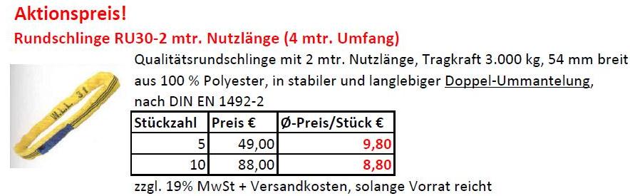 Sonderangebot Rundschlinge RU30 3.000 KG Tragkraft