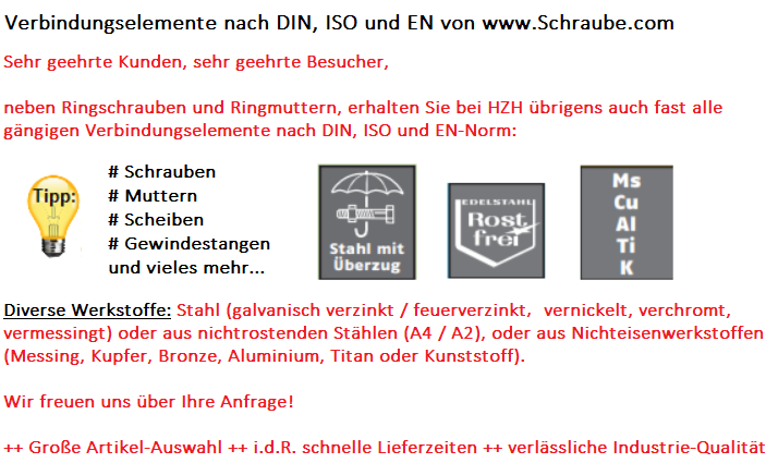 M6 DIN 580 Ringschrauben C15E verzinkte Zurrösen Kranösen Kranösen Ösen 1-20 St. 