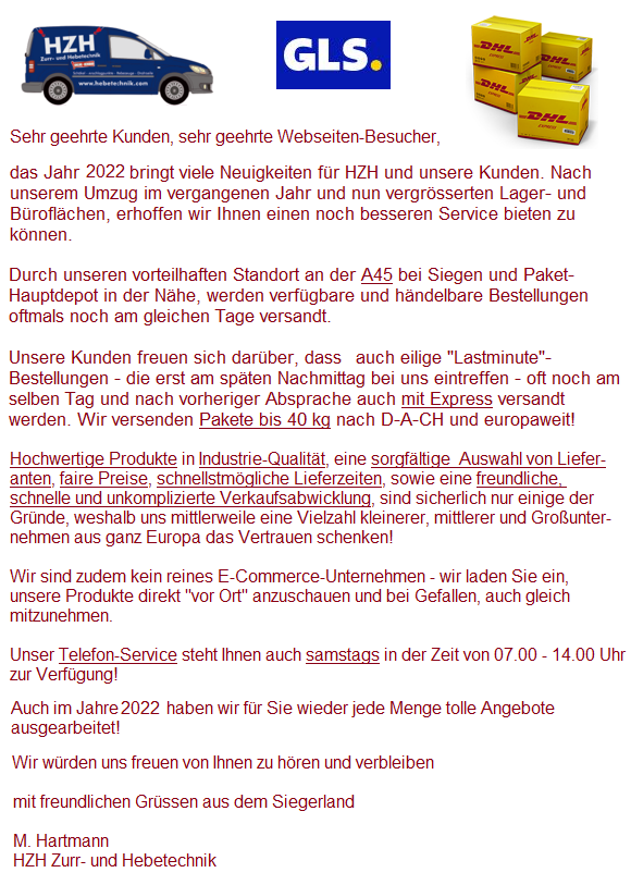 aktuelle Kundeninformation für 2022