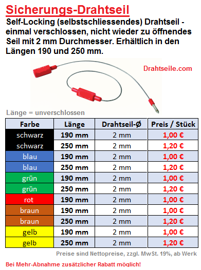 Angebot 2017 Sicherungsdrahtseile