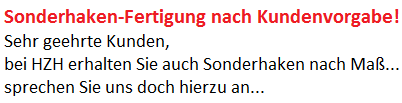 Sonderhaken-Fertigung nach Kundenvorgabe!