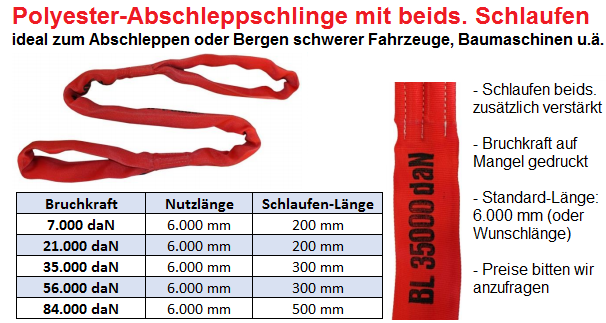 Hebeschlingen, Gurtschlingen & Rundschlingen von 1.000 bis 10.000 kg  Tragkraft