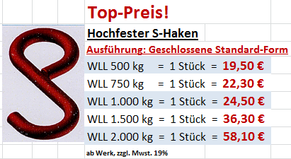 Sonderpreis geschlossene Form