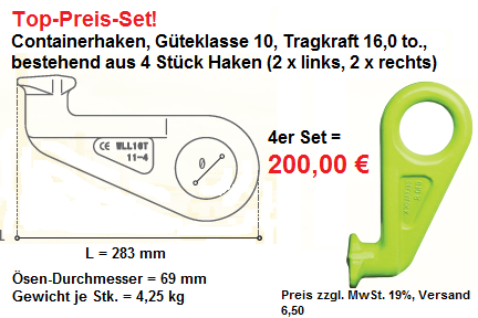 Containerhaken Angebot-Set