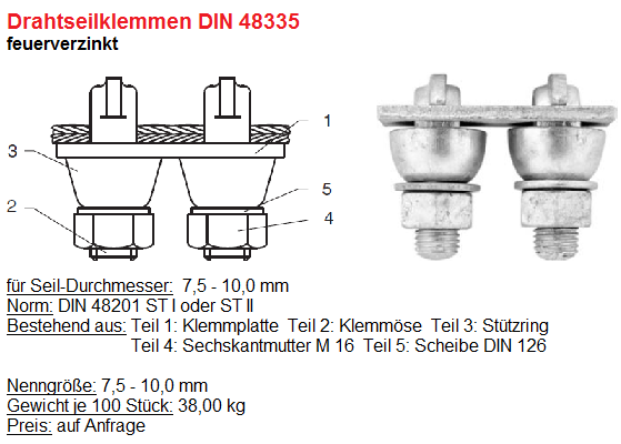 Seilklemmen DIN 48335