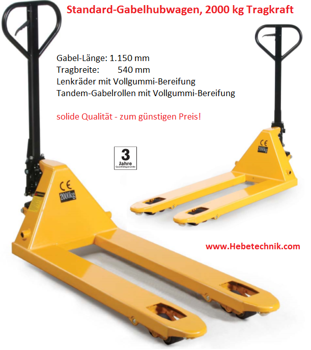 Gabelhubwagen 2000 kg