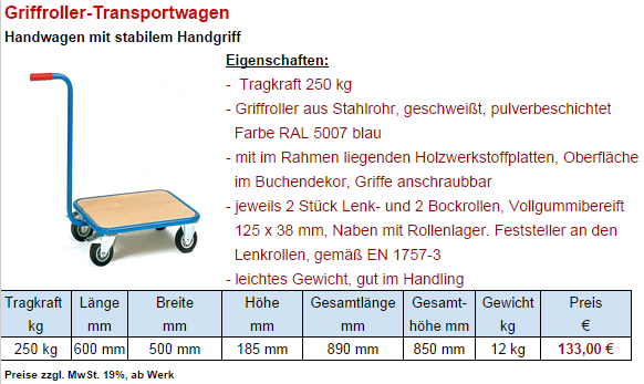 Handgriff-Rollwagen