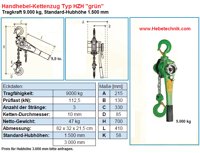 Kettenzug 9000 kg