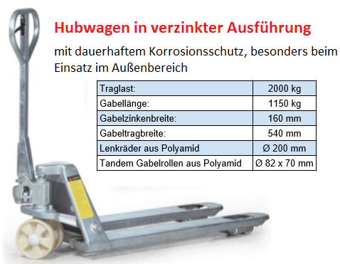 Hubwagen verzinkt