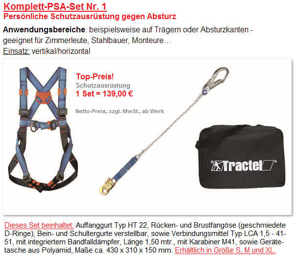Persönliche Schutzausrüstung Set 1