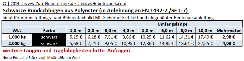 Rundschlingen für Veranstaltungstechnik