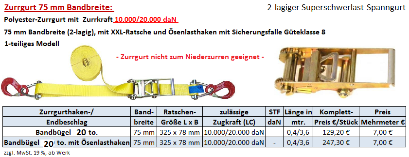 Zurrgurt 20000 daN