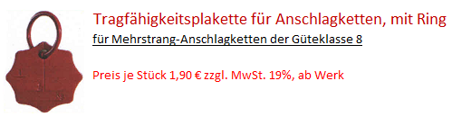 Tragkraftanhänger mehrstrang mit Ring