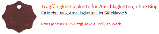 UVV-Plakette mehrstrang ohne Ring